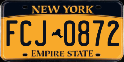 NY license plate FCJ0872