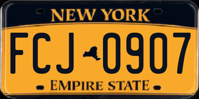 NY license plate FCJ0907