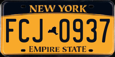 NY license plate FCJ0937