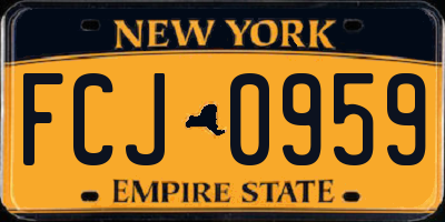 NY license plate FCJ0959