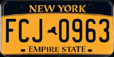 NY license plate FCJ0963