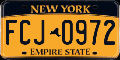 NY license plate FCJ0972