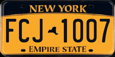 NY license plate FCJ1007