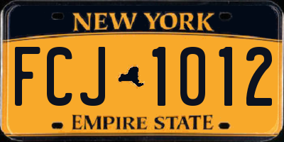NY license plate FCJ1012