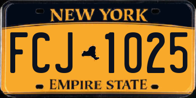 NY license plate FCJ1025