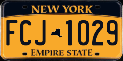 NY license plate FCJ1029