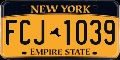 NY license plate FCJ1039