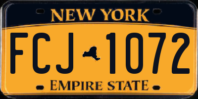 NY license plate FCJ1072