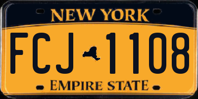 NY license plate FCJ1108