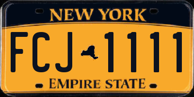 NY license plate FCJ1111