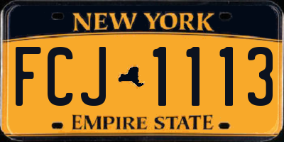 NY license plate FCJ1113