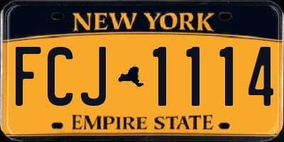 NY license plate FCJ1114