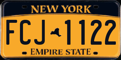 NY license plate FCJ1122