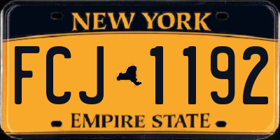 NY license plate FCJ1192