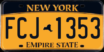 NY license plate FCJ1353