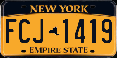 NY license plate FCJ1419