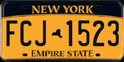 NY license plate FCJ1523