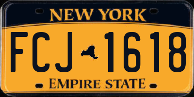 NY license plate FCJ1618