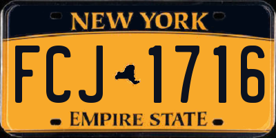 NY license plate FCJ1716