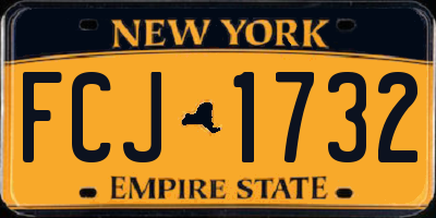 NY license plate FCJ1732