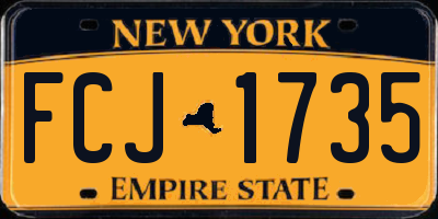 NY license plate FCJ1735