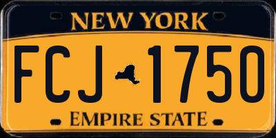 NY license plate FCJ1750
