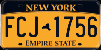 NY license plate FCJ1756
