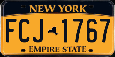 NY license plate FCJ1767