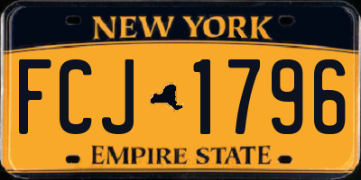 NY license plate FCJ1796