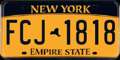 NY license plate FCJ1818