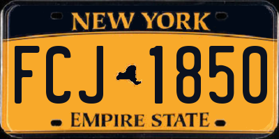 NY license plate FCJ1850