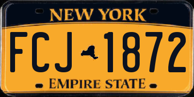 NY license plate FCJ1872
