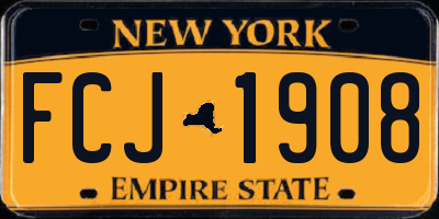NY license plate FCJ1908