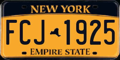NY license plate FCJ1925