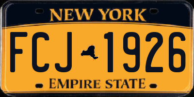 NY license plate FCJ1926