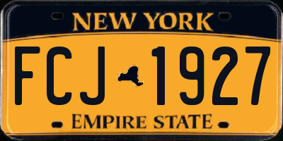 NY license plate FCJ1927