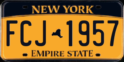 NY license plate FCJ1957