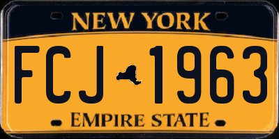 NY license plate FCJ1963