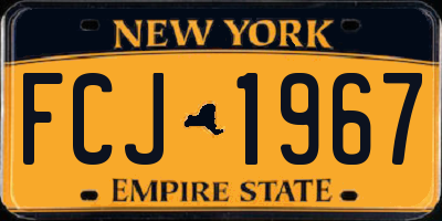 NY license plate FCJ1967