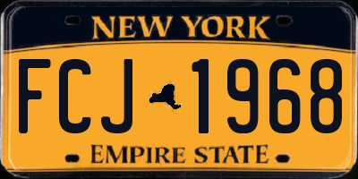 NY license plate FCJ1968