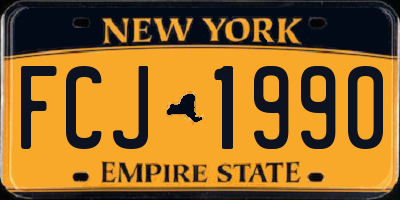 NY license plate FCJ1990