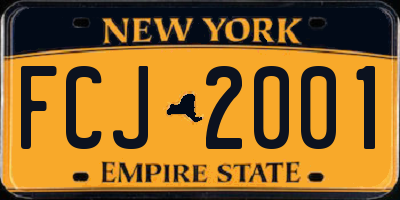 NY license plate FCJ2001
