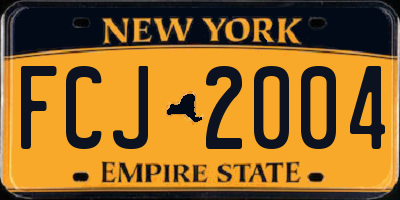 NY license plate FCJ2004