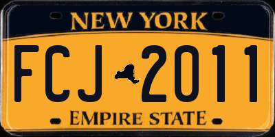 NY license plate FCJ2011
