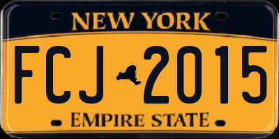 NY license plate FCJ2015