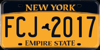 NY license plate FCJ2017