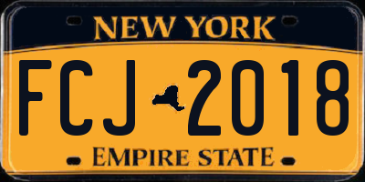 NY license plate FCJ2018