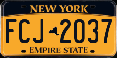 NY license plate FCJ2037