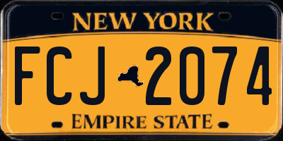 NY license plate FCJ2074