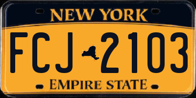 NY license plate FCJ2103